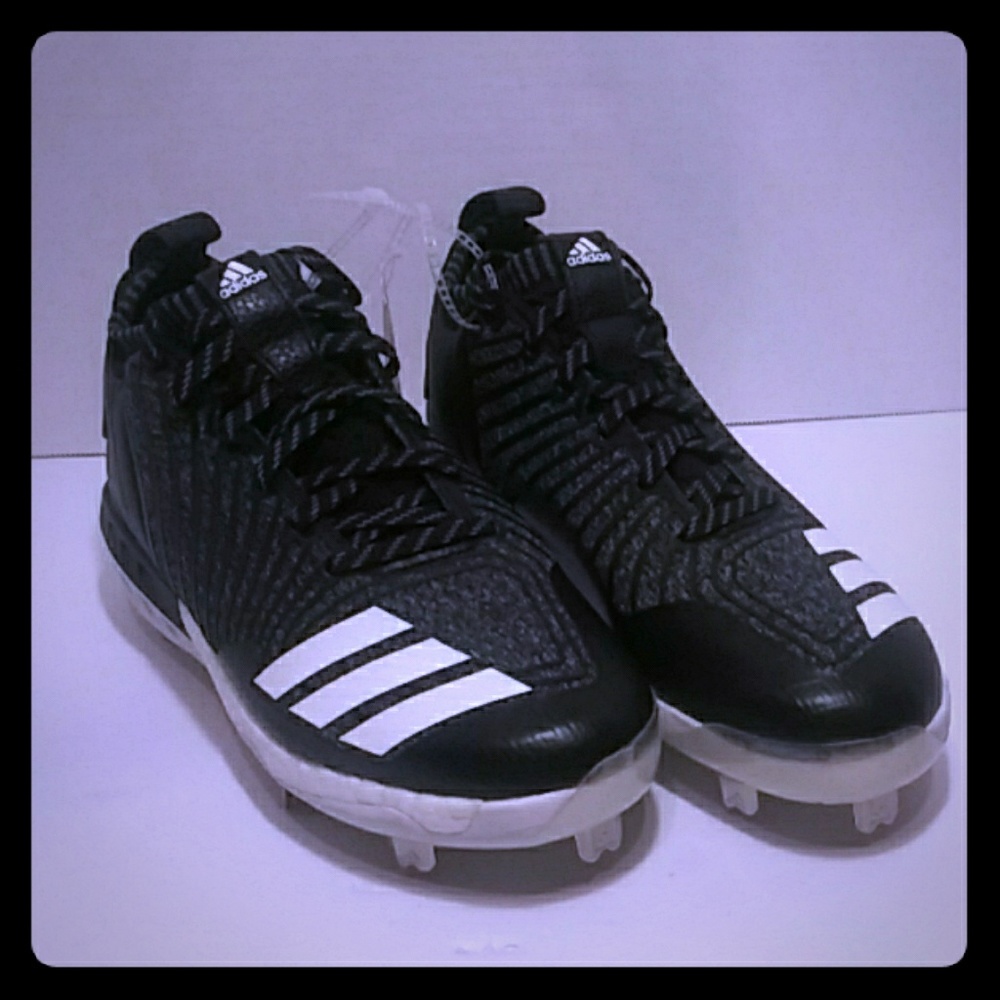 Adidas Boost Icon 3 Metal Cleats Grey/Blk Knit